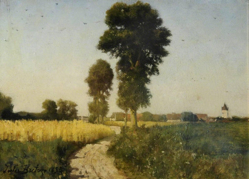 Landscape, Courrières, France by Jules Breton — Oil Painting Reproduction