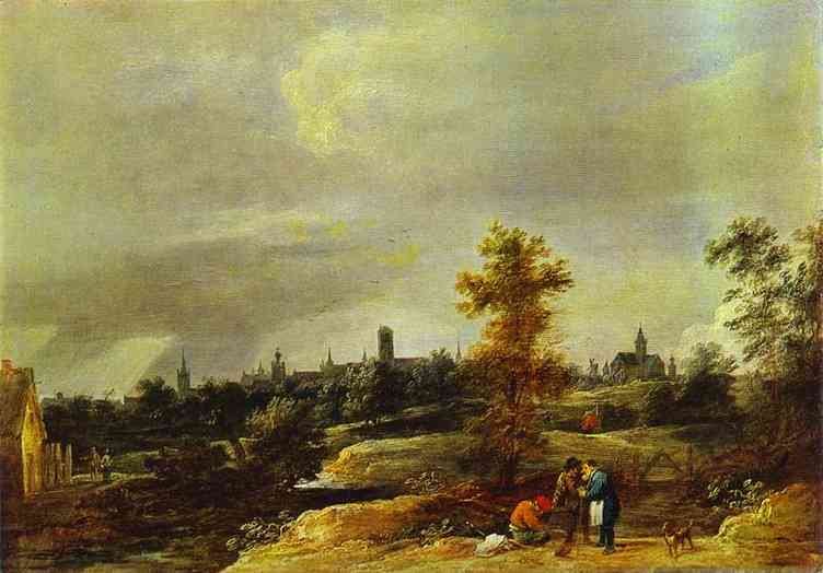 Landscape in the Suburbs of Brussels by David Teniers the Younger — Oil Painting Reproduction