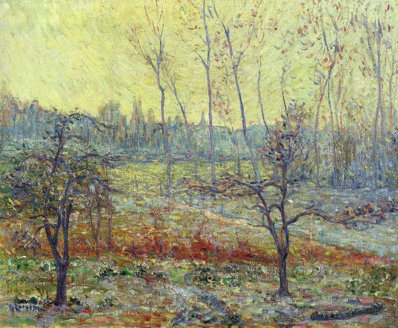 Landscape in Winter with Fog by Gustave Loiseau — Oil Painting Reproduction