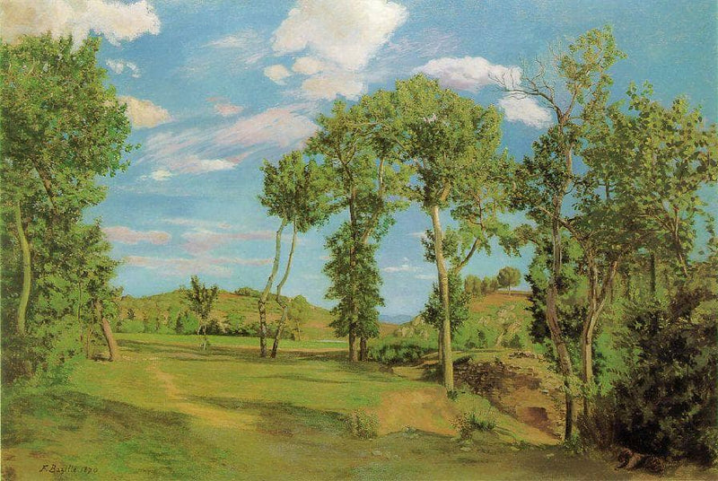 Landscape on the Shore of Lez by Frederic Bazille — Oil Painting Reproduction
