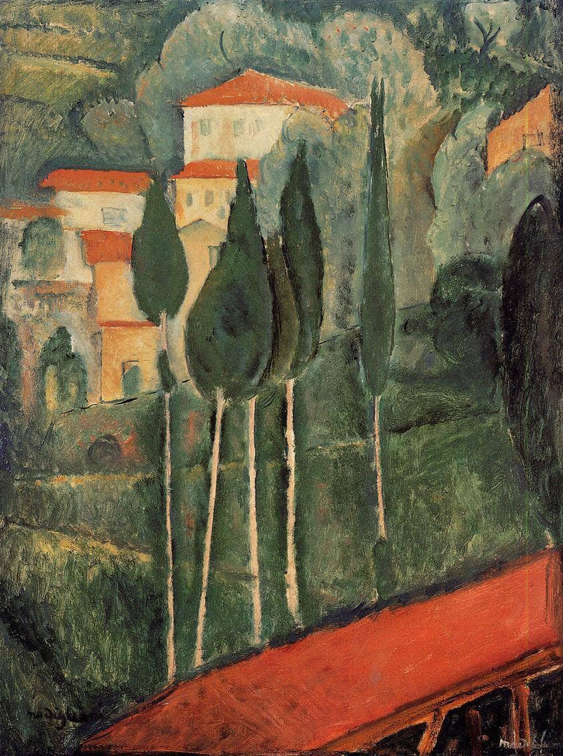 Landscape, Southern France by Amedeo Modigliani — Oil Painting Reproduction