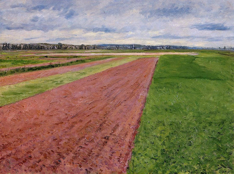 Landscape Study in Yellow and Rose by Gustave Caillebotte — Oil Painting Reproduction