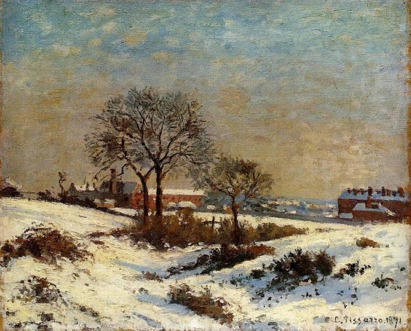 Landscape under Snow, Upper Norwood by Camille Pissarro — Oil Painting Reproduction