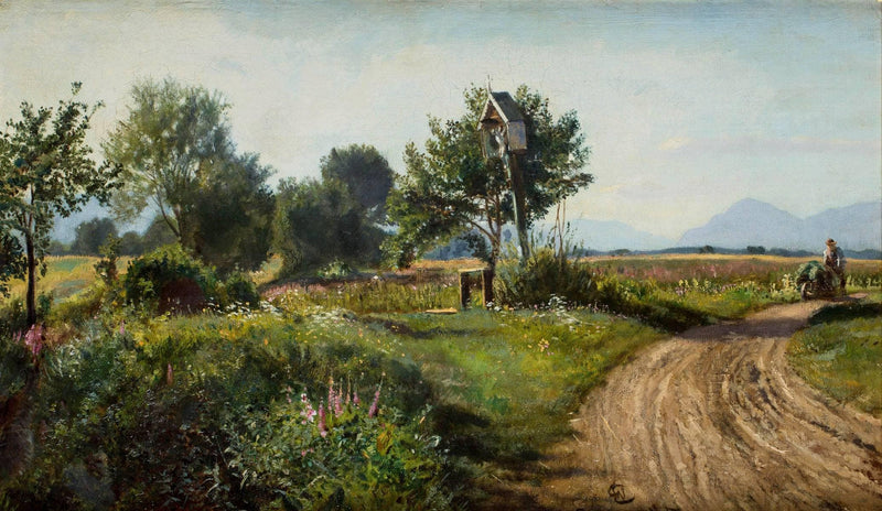 Landscape with a Chapel by Walery Eljasz Radzikowski — Oil Painting Reproduction