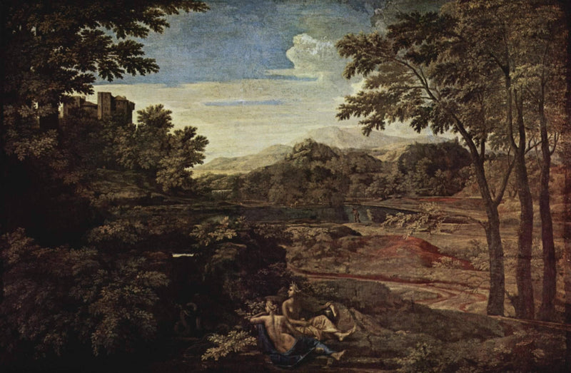 Landscape with a Man Killed by a Snake by Nicolas Poussin — Oil Painting Reproduction