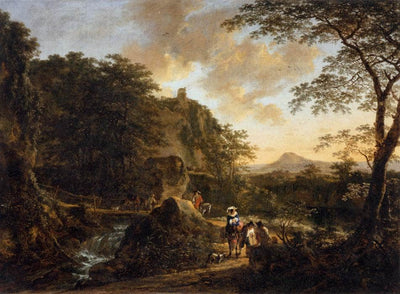 Landscape with a Peasant Woman on a Mule in bedroom