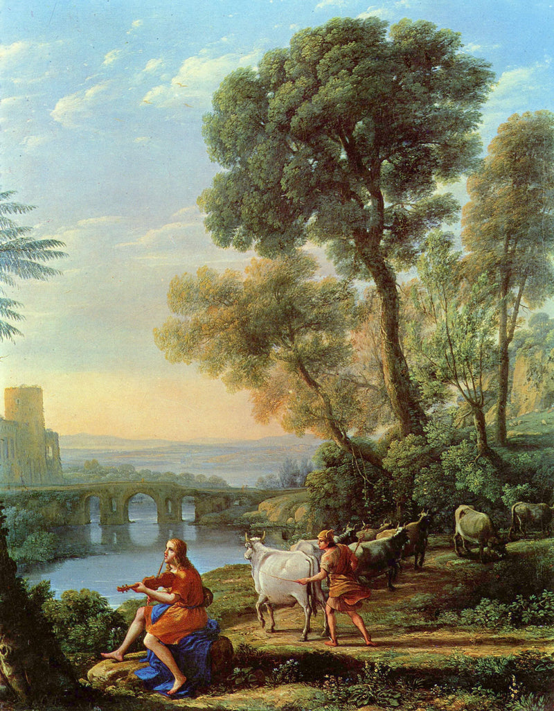 Landscape with Apollo Guarding the Herds of Admetus by Claude Lorrain — Oil Painting Reproduction