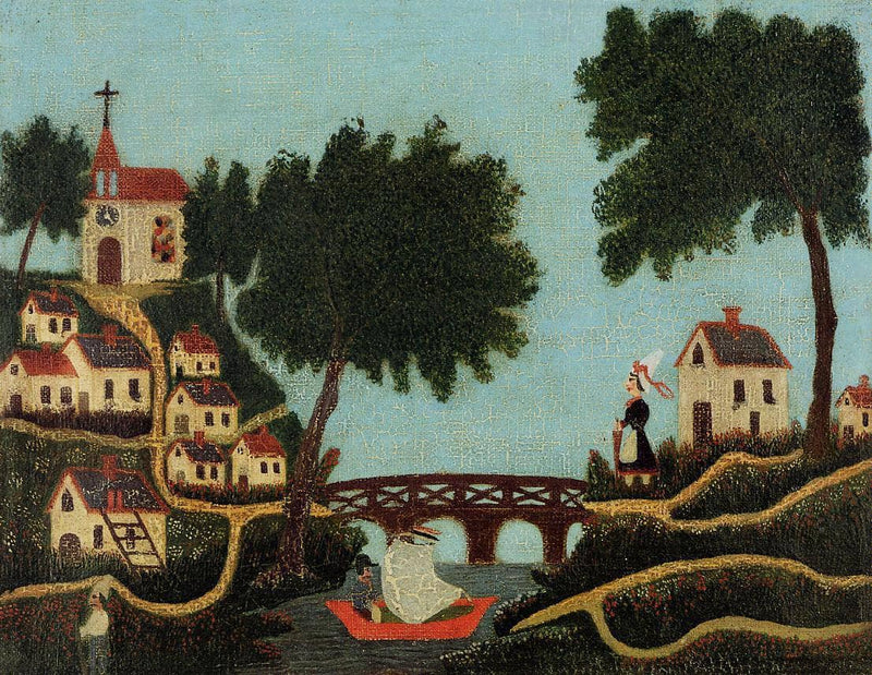 Landscape with Bridge by Henri Rousseau — Oil Painting Reproduction