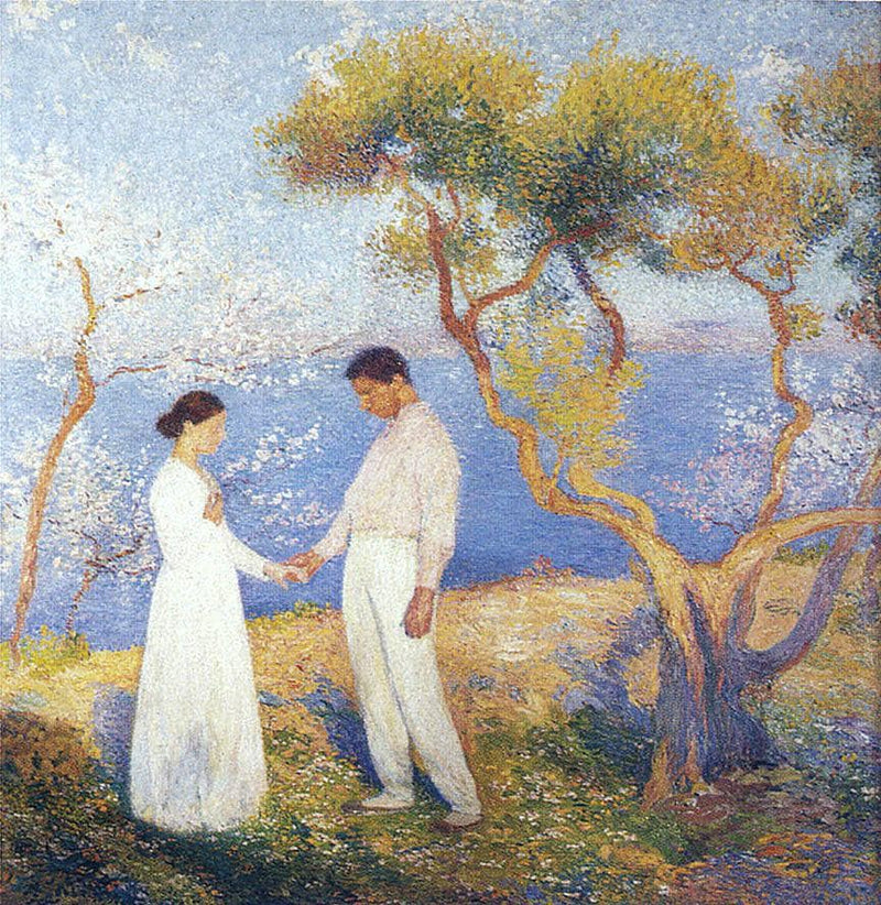 Landscape with Couple by Henri Martin — Oil Painting Reproduction