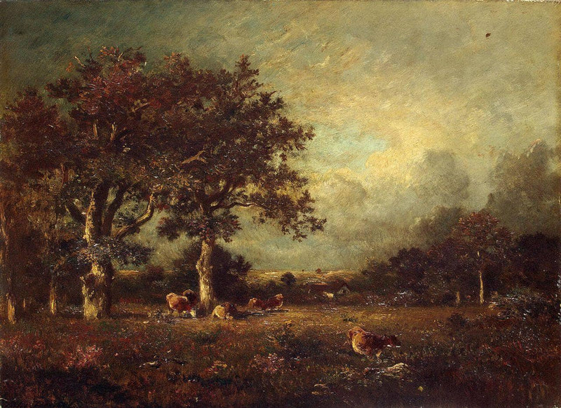 Landscape with Cows by Jules Dupre — Oil Painting Reproduction