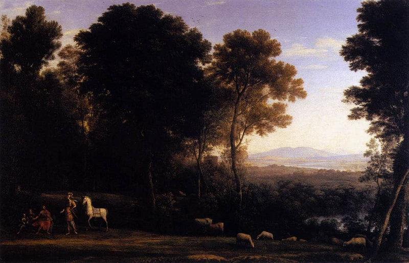 Landscape with Erminia in Discourse with the Old Man and his Sons by Claude Lorrain — Oil Painting Reproduction
