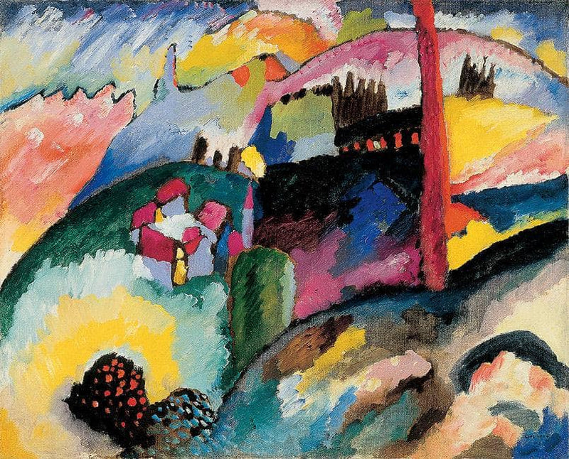 Landscape with factory chimney by Wassily Kandinsky — Oil Painting Reproduction