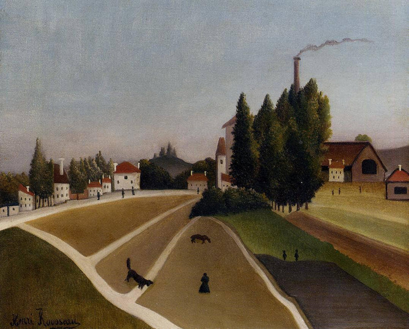 Landscape with Factory by Henri Rousseau — Oil Painting Reproduction