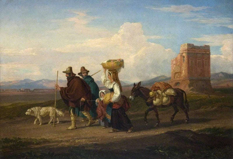 Landscape with Figures and a Ruin by Penry Williams — Oil Painting Reproduction