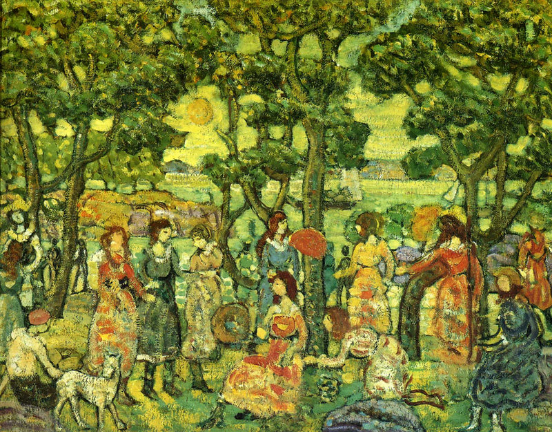Landscape with Figures by Maurice Prendergast — Oil Painting Reproduction