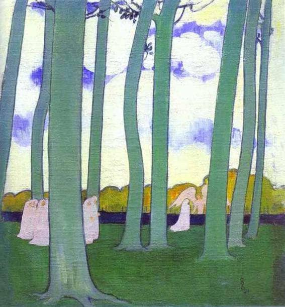 Landscape with Green Trees or Beech Trees in Kerduel by Maurice Denis — Oil Painting Reproduction