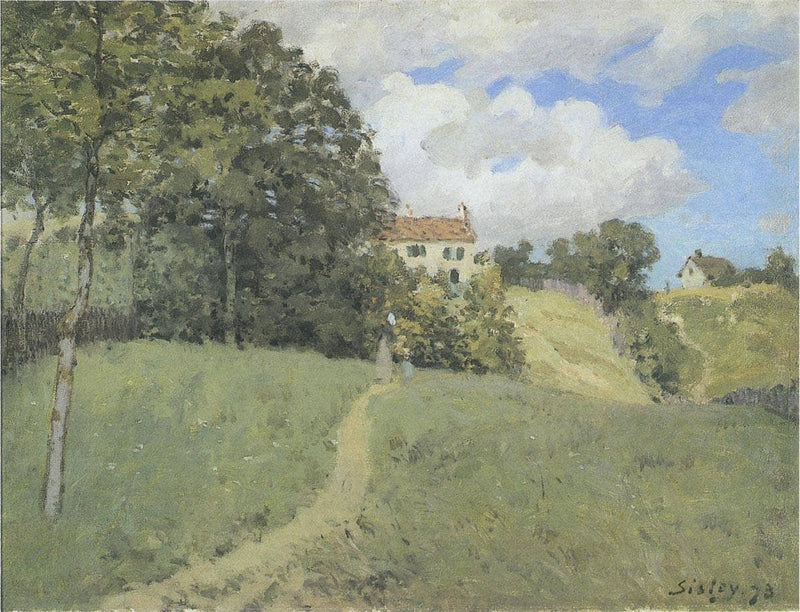 Landscape with Houses by Alfred Sisley — Oil Painting Reproduction