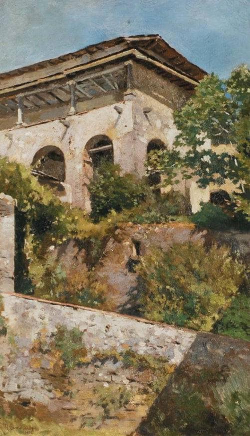 Landscape with keep by Michele Cammarano — Oil Painting Reproduction