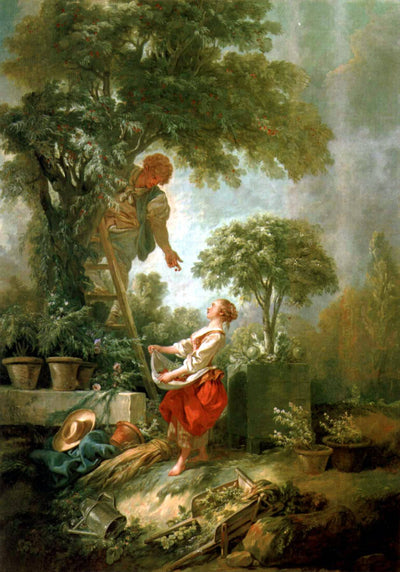 Landscape with Kirschpflückerin in master bedroom