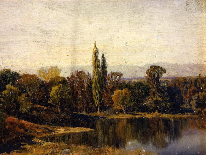 Landscape with lake by Martín Rico y Ortega — Oil Painting Reproduction