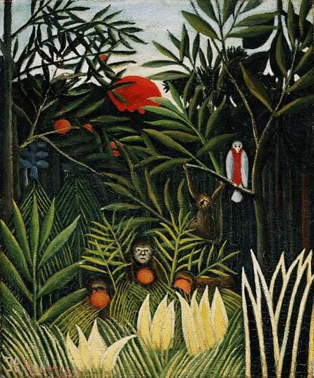 Landscape with Monkeys by Henri Rousseau — Oil Painting Reproduction