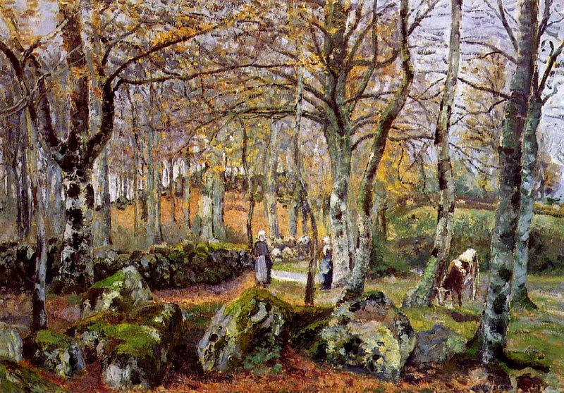 Landscape with Rocks, Montfoucault by Camille Pissarro — Oil Painting Reproduction