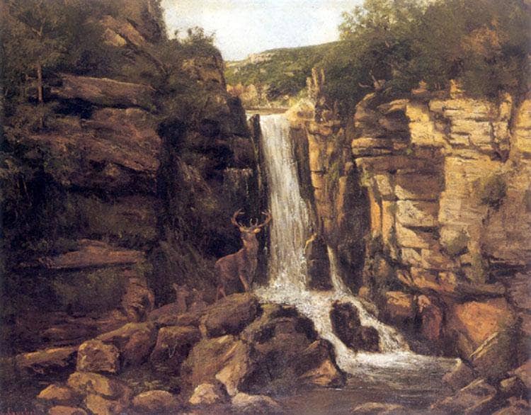 Landscape with Stag by Gustave Courbet — Oil Painting Reproduction