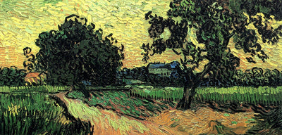 Landscape with the Chateau of Auvers at Sunset in modern living room