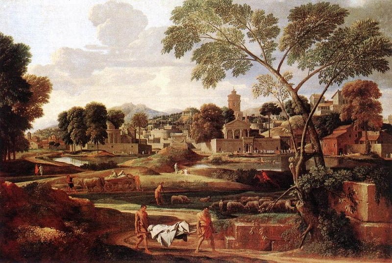 Landscape with the Funeral of Phocion by Nicolas Poussin — Oil Painting Reproduction
