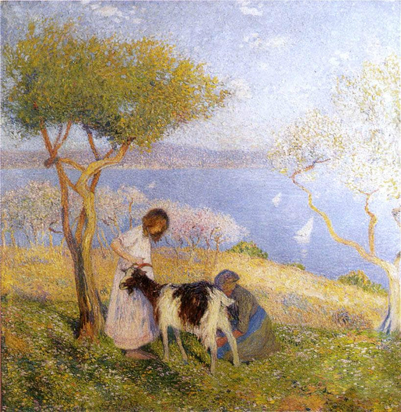 Landscape with the goat by Henri Martin — Oil Painting Reproduction