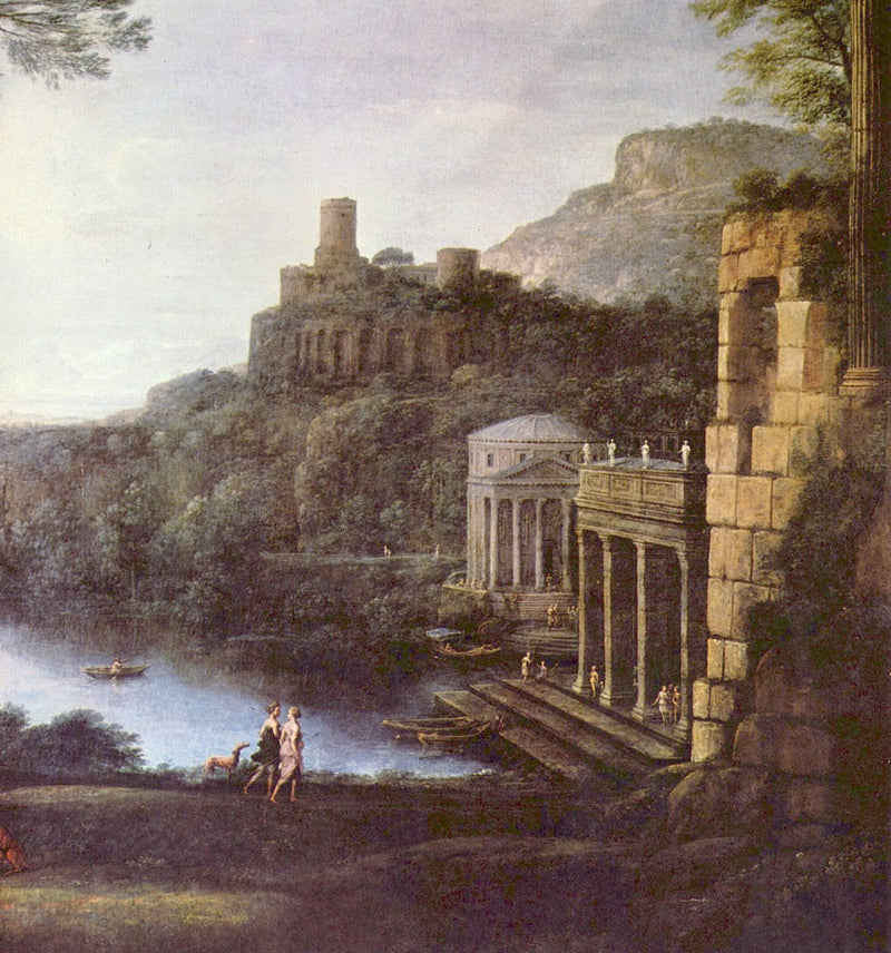 Landscape with the nymph Egeria and Numa by Claude Lorrain — Oil Painting Reproduction