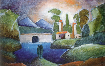 Landscape with towers in bedroom