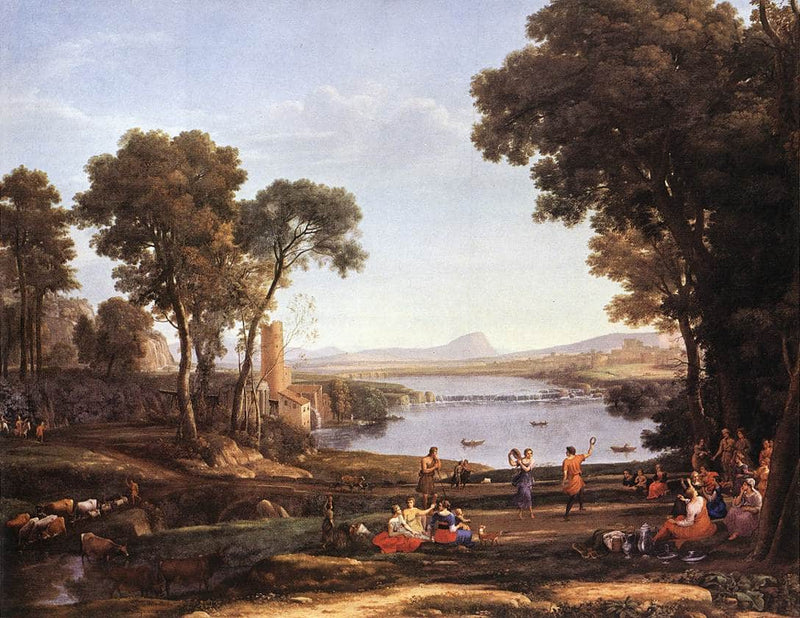 Landscape with Water Mill by Claude Lorrain — Oil Painting Reproduction