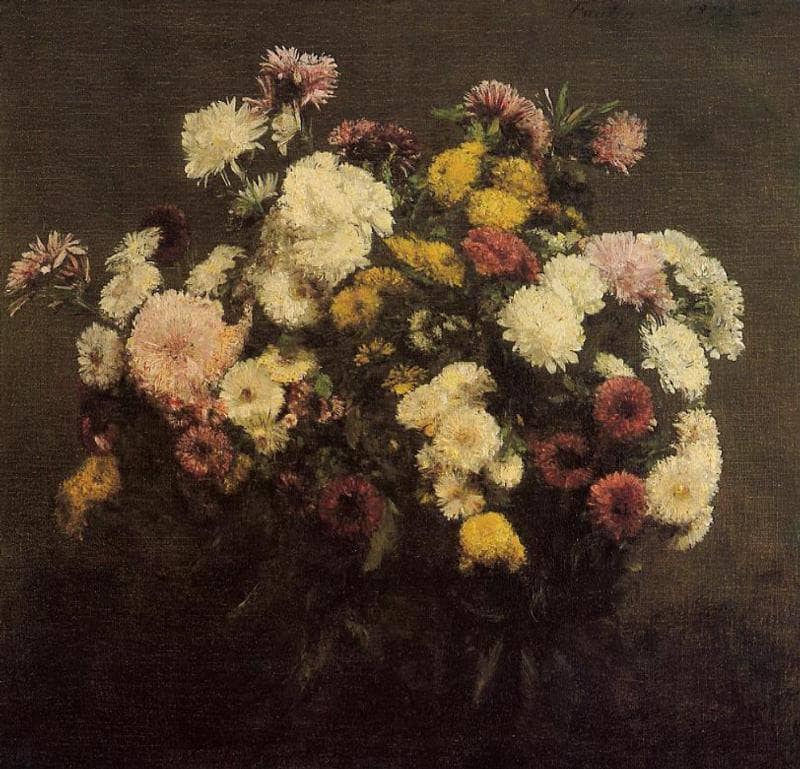 Large Bouquet of Chrysanthemums by Henri Fantin-Latour — Oil Painting Reproduction