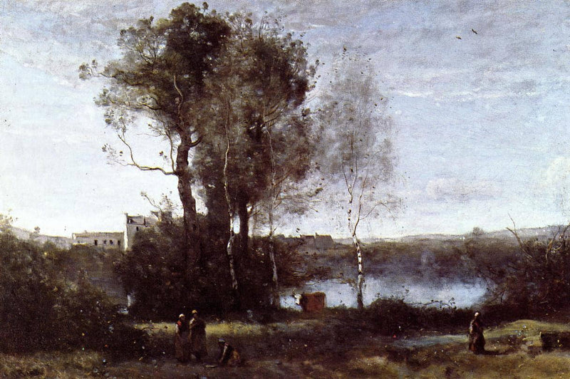 Large Sharecropping Farm by Camille Corot — Oil Painting Reproduction