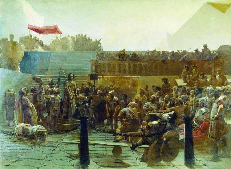 Laughter (Hail, king of Judah) by Ivan Kramskoy — Oil Painting Reproduction