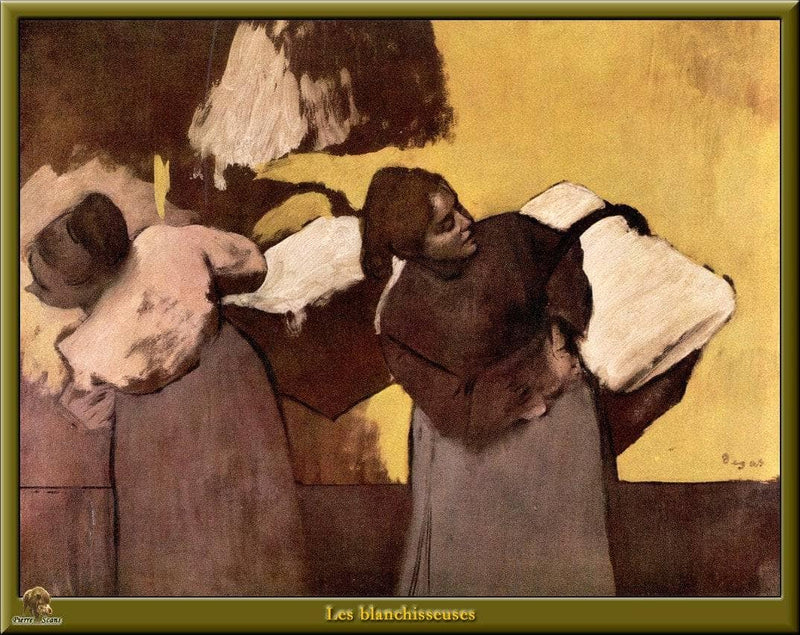 Laundress Carrying Linen by Edgar Degas — Oil Painting Reproduction