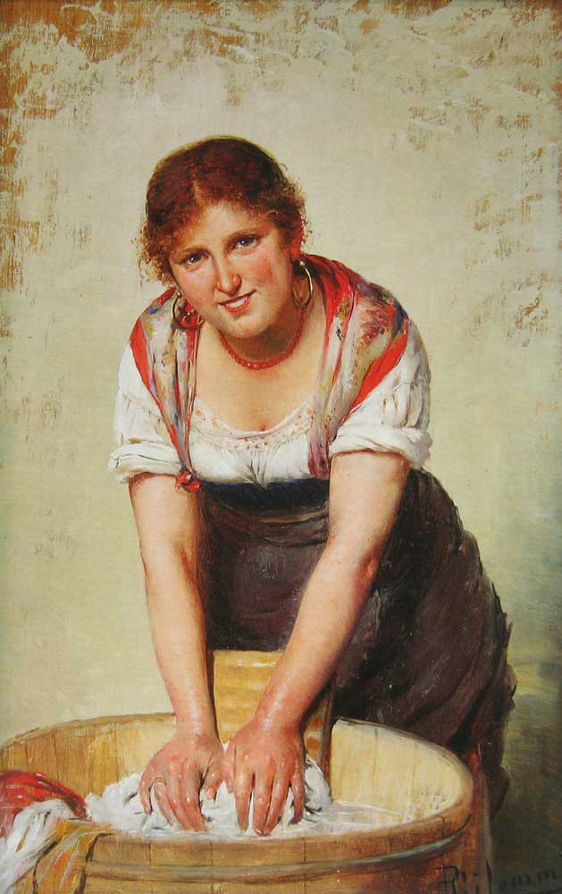 Laundress by Pasquale Celommi — Oil Painting Reproduction