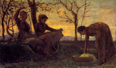 Laundresses in hallway