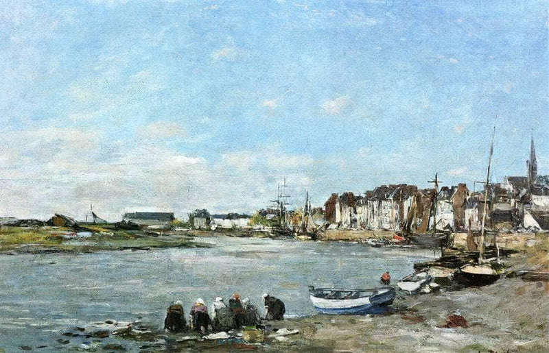 Laundresses on the Banks of the Port of Trouville by Eugene Boudin — Oil Painting Reproduction