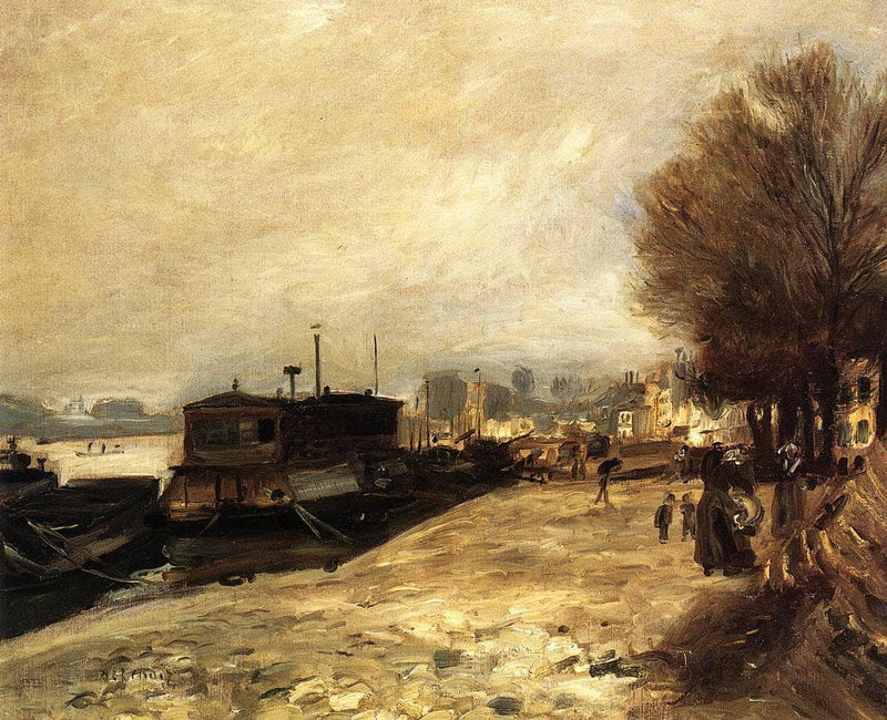 Laundry Boat by the Banks of the Seine, near Paris by Pierre-Auguste Renoir — Oil Painting Reproduction