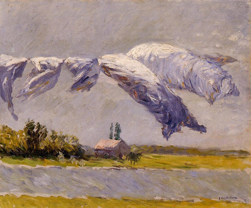 Laundry Drying, Petit Gennevilliers by Gustave Caillebotte — Oil Painting Reproduction