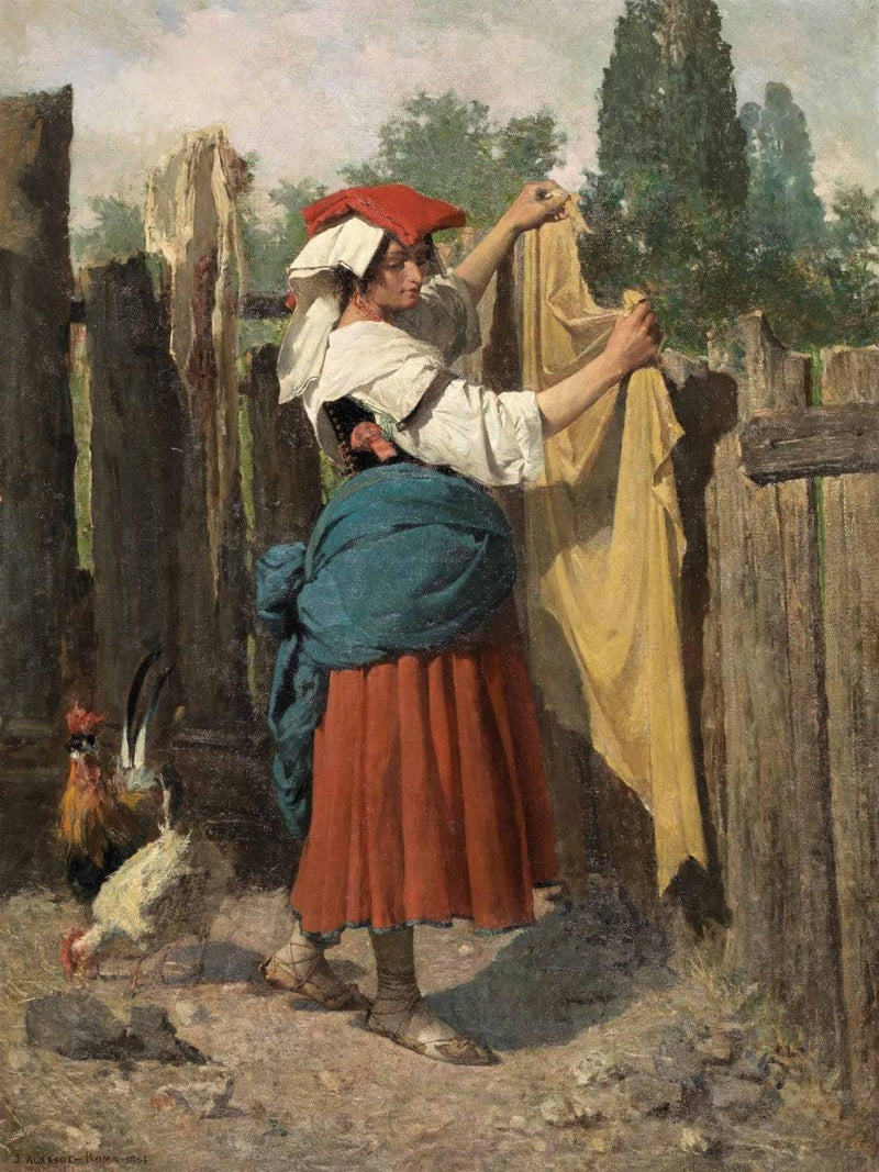 Laundry by Joaquín Agrasot — Oil Painting Reproduction