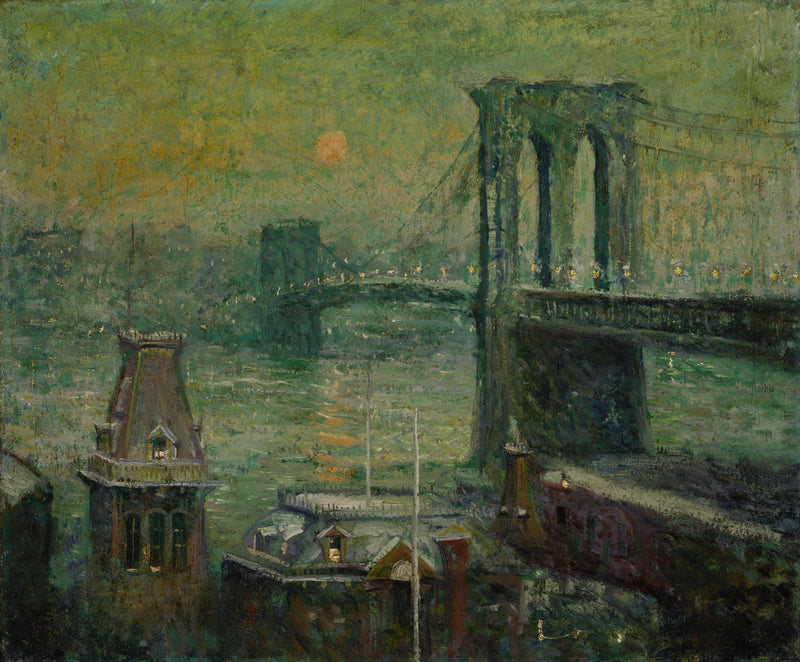 Brooklyn Bridge by Ernest Lawson — Oil Painting Reproduction