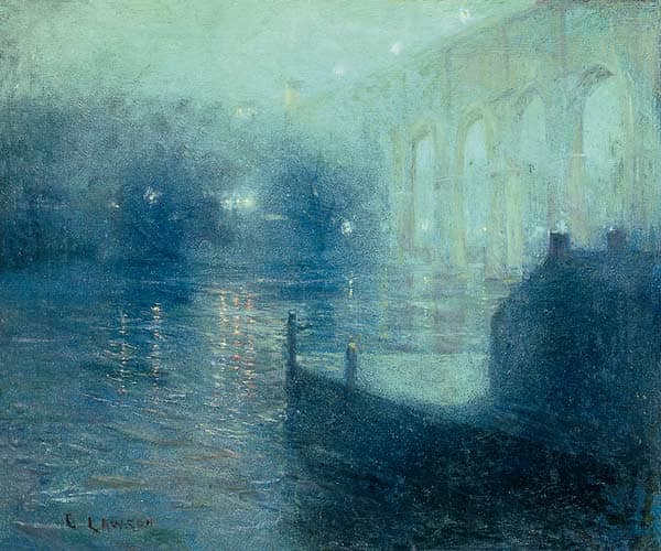 Harlem River at Night by Ernest Lawson — Oil Painting Reproduction