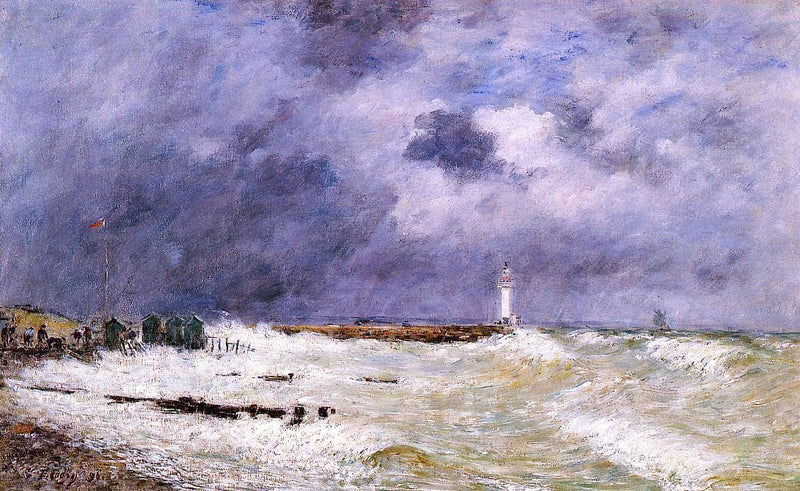Le Havre. Heavy Winds off of Frascati. by Eugene Boudin — Oil Painting Reproduction