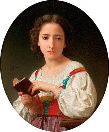 Le Livre d'Heures by William-Adolphe Bouguereau — Oil Painting Reproduction