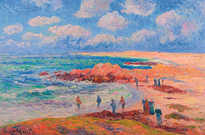 Le Ramassage du goémon sur la plage de Trévignon by Henry Moret — Oil Painting Reproduction