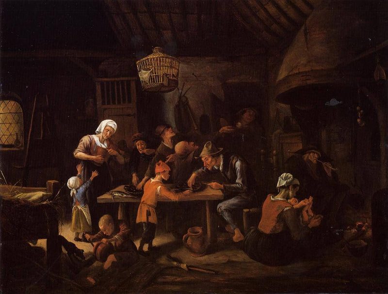 Lean Kitchen by Jan Steen — Oil Painting Reproduction