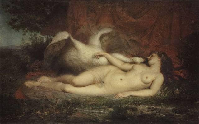 Leda and the swan by Émile Auguste Hublin — Oil Painting Reproduction